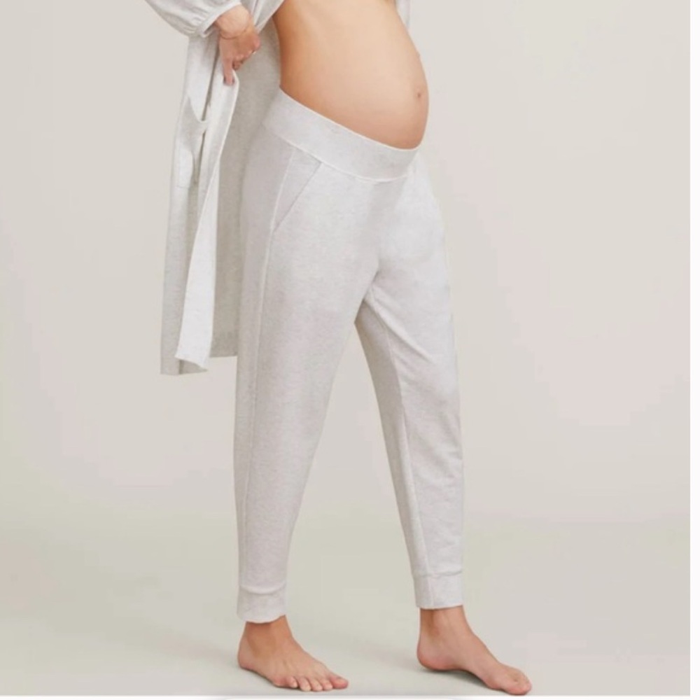 Hatch Light Gray Maternity Track Joggers